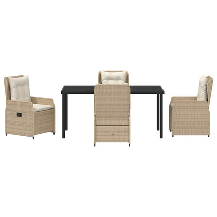 Trädgårdsmöbelset 5 pcs Beige och Ljusgrå konstrotting