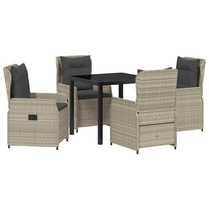 Trädgårdsmöbelset 5 pcs Ljusgrå konstrotting