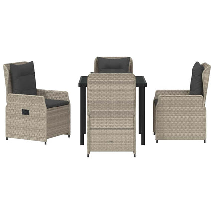 Trädgårdsmöbelset 5 pcs Ljusgrå konstrotting