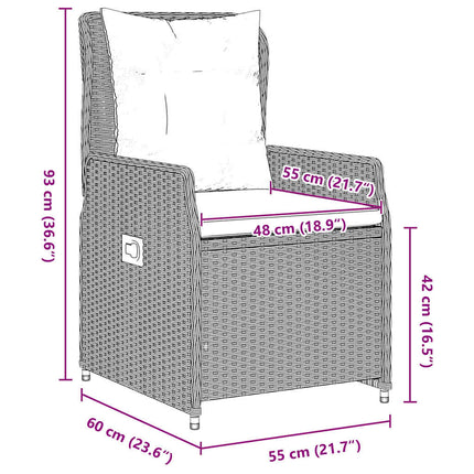 Trädgårdsmöbelset 5 pcs Ljusgrå konstrotting