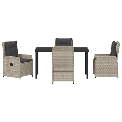 Trädgårdsmöbelset 5 pcs Ljusgrå konstrotting