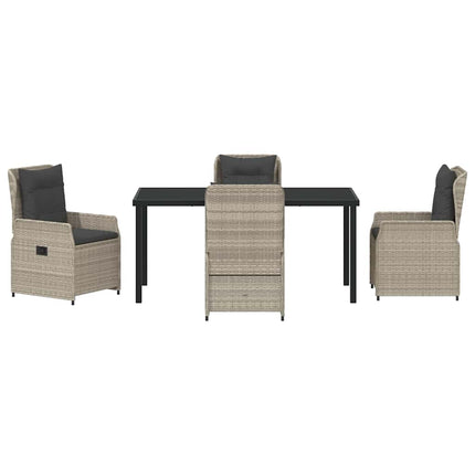 Trädgårdsmöbelset 5 pcs Ljusgrå konstrotting