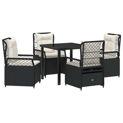 Trädgårdsmöbelset 5 pcs Svart konstrotting