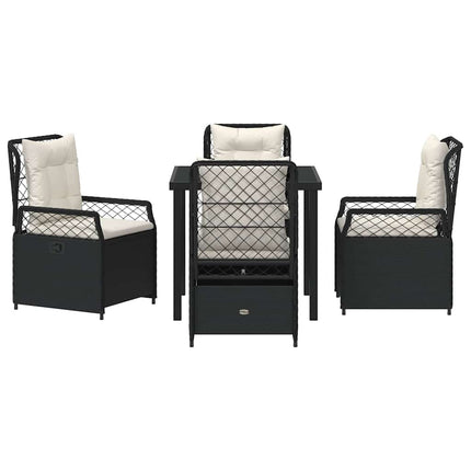 Trädgårdsmöbelset 5 pcs Svart konstrotting