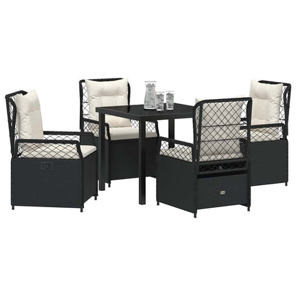 Trädgårdsmöbelset 5 pcs Svart konstrotting