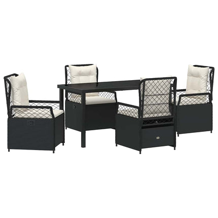 Trädgårdsmöbelset 5 pcs Svart konstrotting