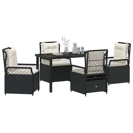 Trädgårdsmöbelset 5 pcs Svart konstrotting
