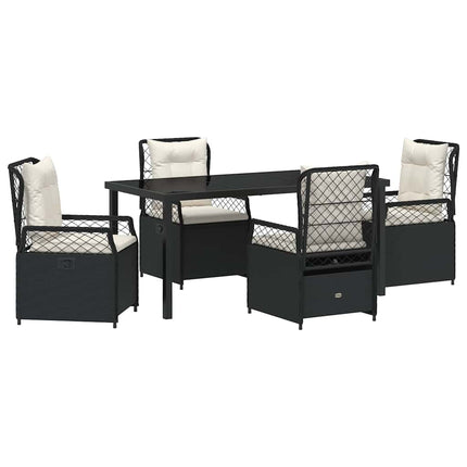Trädgårdsmöbelset 5 pcs Svart konstrotting