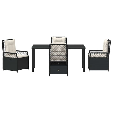 Trädgårdsmöbelset 5 pcs Svart konstrotting