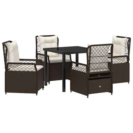 Trädgårdsmöbelset 5 pcs Brun konstrotting