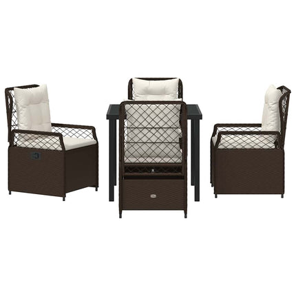 Trädgårdsmöbelset 5 pcs Brun konstrotting