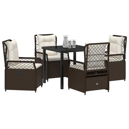 Trädgårdsmöbelset 5 pcs Brun konstrotting