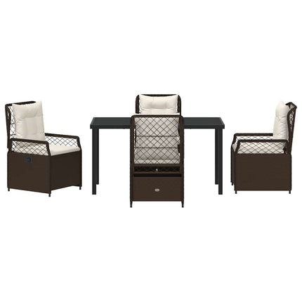 Trädgårdsmöbelset 5 pcs Brun konstrotting