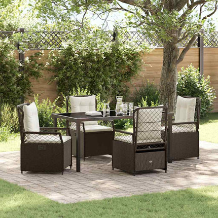Trädgårdsmöbelset 5 pcs Brun konstrotting