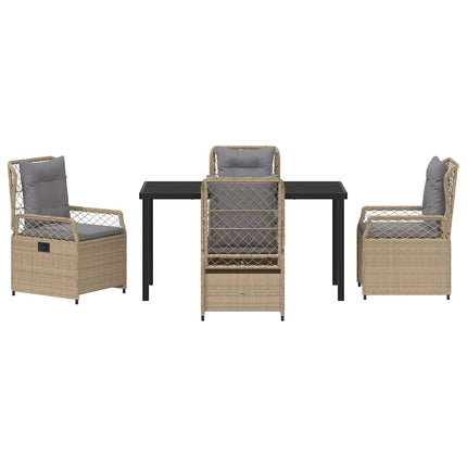 Trädgårdsmöbelset 5 pcs Beige och Ljusgrå konstrotting