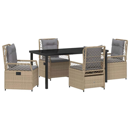 Trädgårdsmöbelset 5 pcs Beige och Ljusgrå konstrotting
