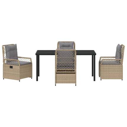 Trädgårdsmöbelset 5 pcs Beige och Ljusgrå konstrotting