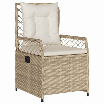 Trädgårdsmöbelset 5 pcs Beige och krämvit konstrotting