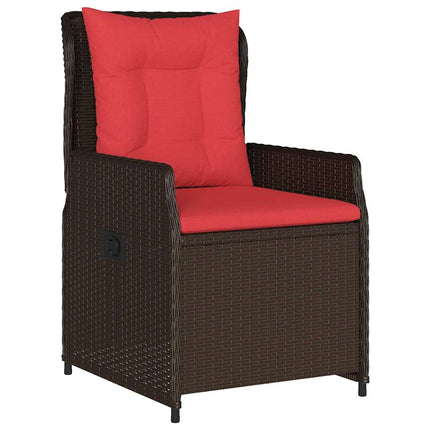 Trädgårdsmöbelset med kudde 5 pcs Brun Poly rattan