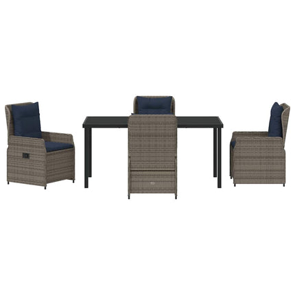 Trädgårdsmöbelset med kudde 5 pcs Grå Poly rattan