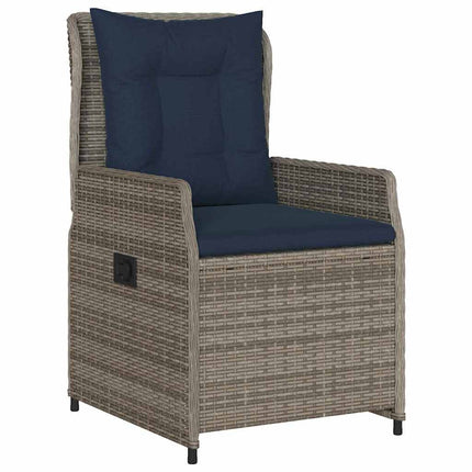 Trädgårdsmöbelset med kudde 7 pcs Grå Poly rattan