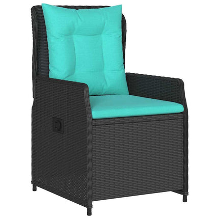 Trädgårdsmöbelset med kudde 5 pcs Svart Poly rattan