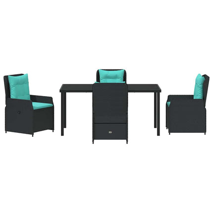Trädgårdsmöbelset med kudde 5 pcs Svart Poly rattan