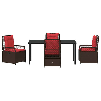 Trädgårdsmöbelset 5 pcs Brun konstrotting