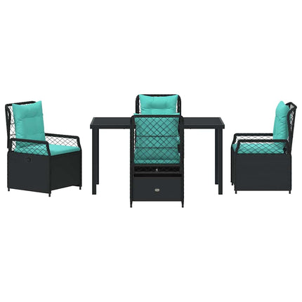 Trädgårdsmöbelset 5 pcs Svart konstrotting