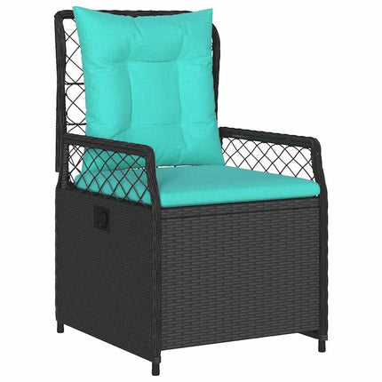 Trädgårdsmöbelset 7 pcs Svart konstrotting