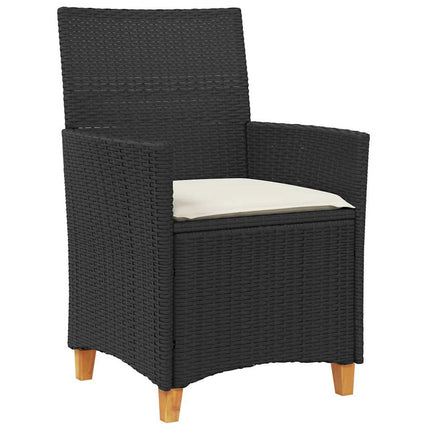 Trädgårdsmöbelset 3 pcs Svart konstrotting