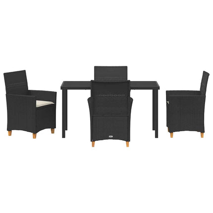 Trädgårdsmöbelset 5 pcs Svart konstrotting