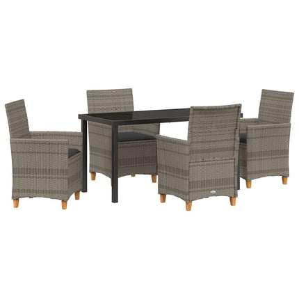 Trädgårdsmöbelset 5 pcs Grå konstrotting