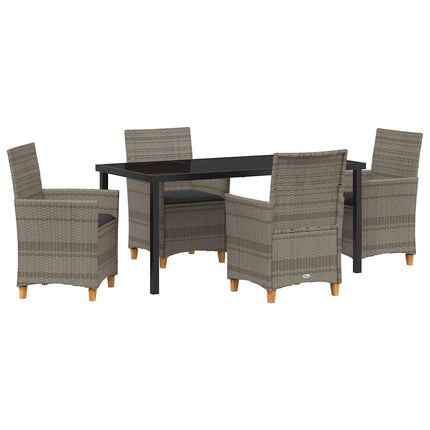 Trädgårdsmöbelset 5 pcs Grå konstrotting