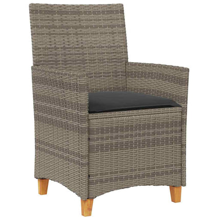 Trädgårdsmöbelset 5 pcs Grå konstrotting