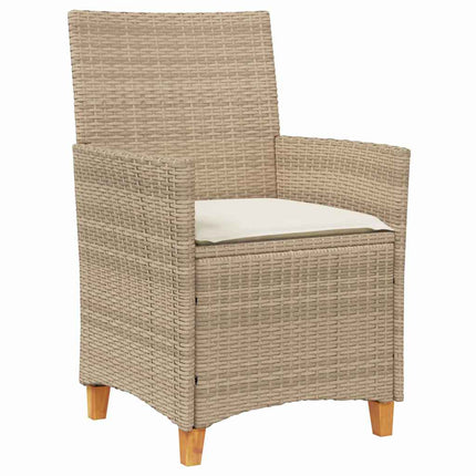 Trädgårdsmöbelset 5 pcs Beige konstrotting