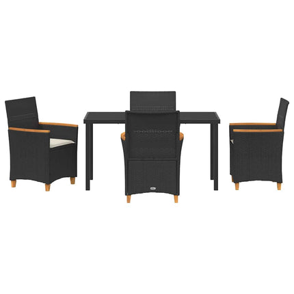 Trädgårdsmöbelset 5 pcs Svart konstrotting
