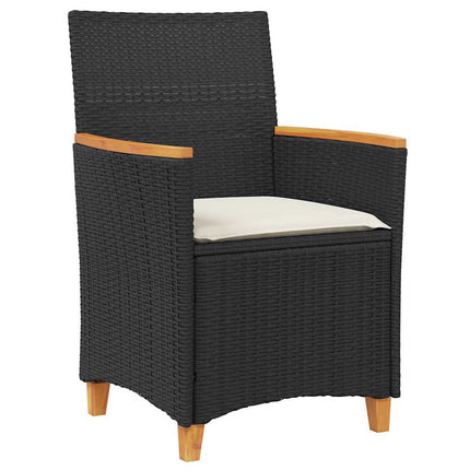 Trädgårdsmöbelset 9 pcs Svart konstrotting