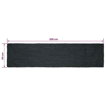 Områdesmattor Rektangulär Mörkgrå 60 x 200 cm Jute