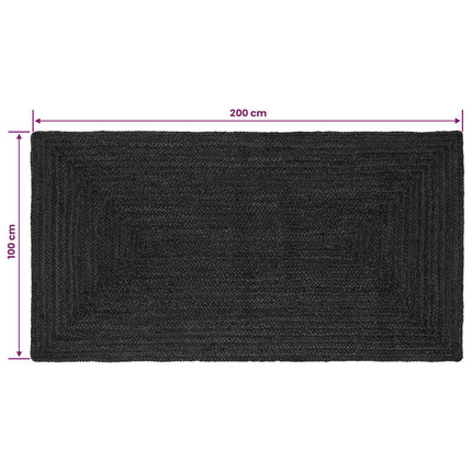Områdesmattor Rektangulär Mörkgrå 100 x 200 cm Jute