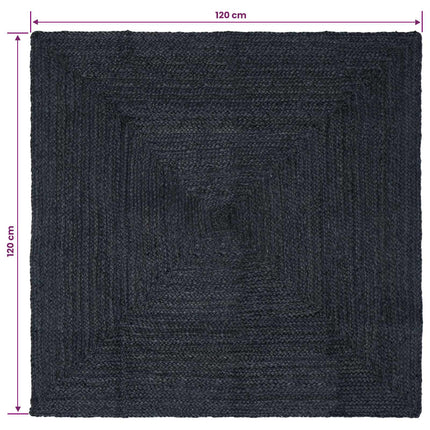 Områdesmattor Rektangulär Mörkgrå 120 x 120 cm Jute