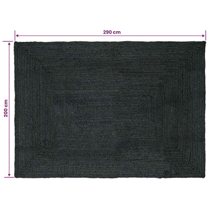 Områdesmattor Rektangulär Mörkgrå 200 x 290 cm Jute