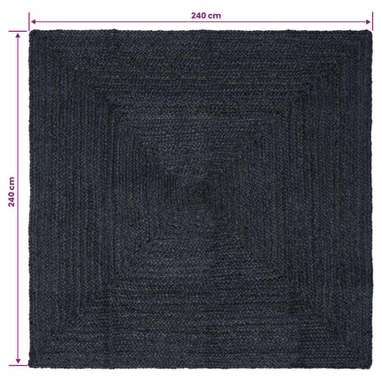 Områdesmattor Fyrkantig Mörkgrå 240 x 240 cm Jute