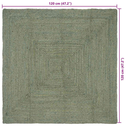 Områdesmattor Rektangulär Olivgrön 120 x 120 cm Jute