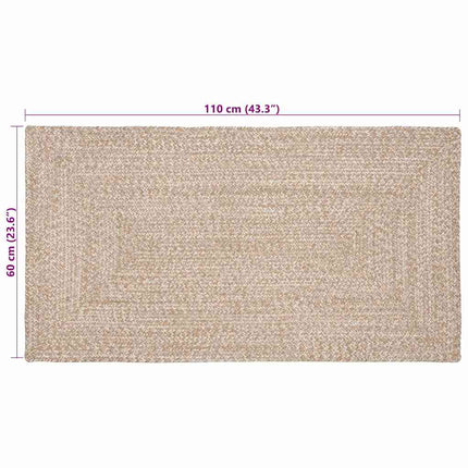 Områdesmattor Naturlig och vit 60 x 110 cm Jute