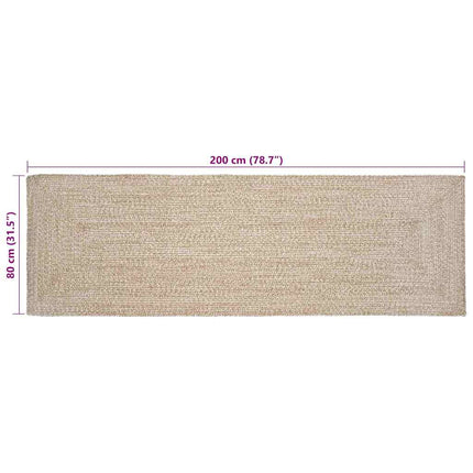 Områdesmattor Naturlig och vit 80 x 200 cm Jute