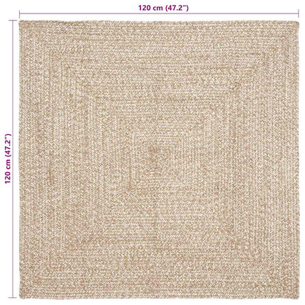 Områdesmattor Naturlig och vit 120 x 120 cm Jute