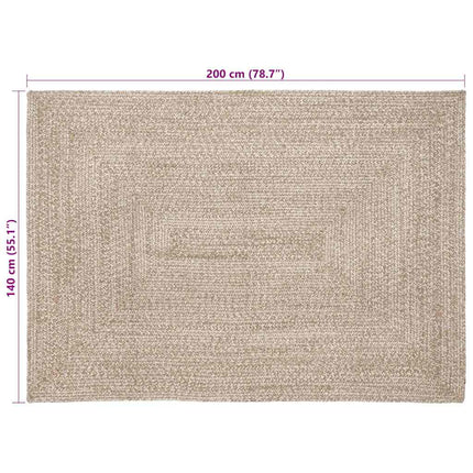 Områdesmattor Naturlig och vit 140 x 200 cm Jute