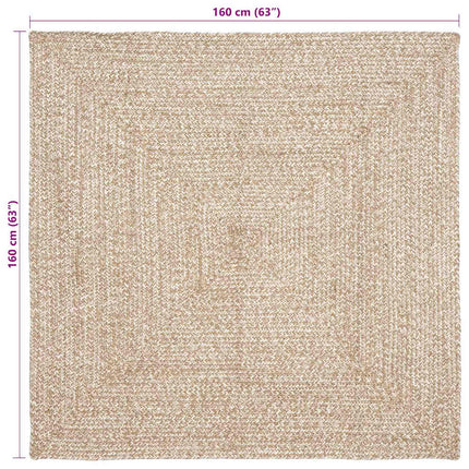 Områdesmattor Naturlig och vit 160 x 160 cm Jute