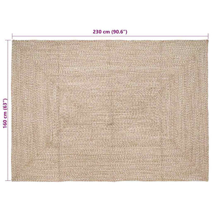 Områdesmattor Naturlig och vit 160 x 230 cm Jute